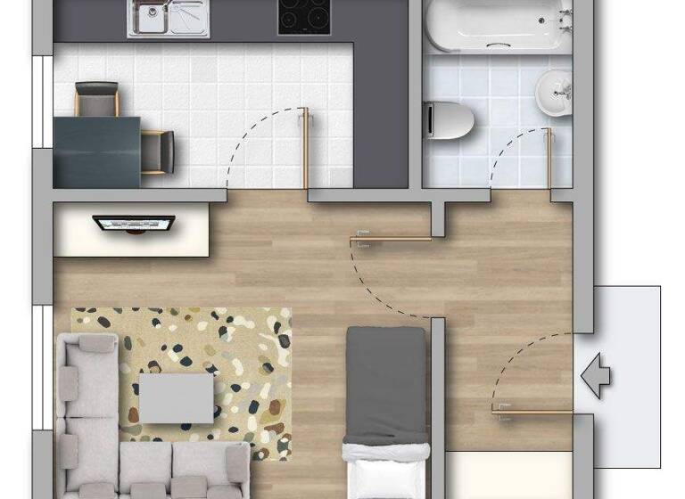 Studio zur Miete 205 € 1 Zimmer 32,5 m² 3. Geschoss frei ab 01.05.2026 Birkholzer Weg 23 Neustädter Feld Magdeburg 39128