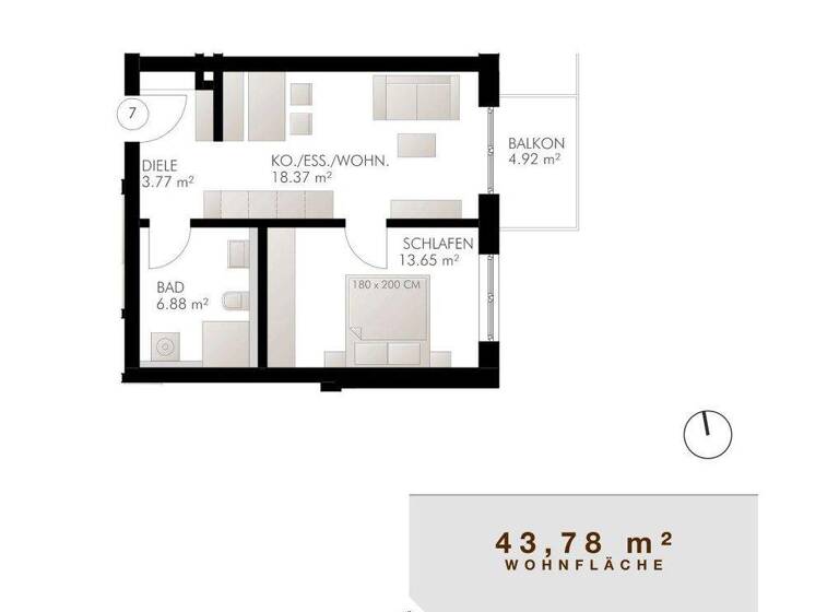 Wohnung zum Kauf - Erstbezug provisionsfrei 194.900 € 2 Zimmer 44,2 m² Geschoss 1/2 frei ab sofort Katzbacher Straße 2 Cham 93413