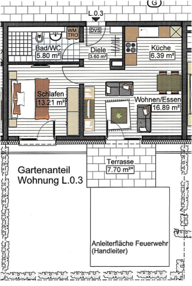 Wohnung zur Miete 750 € 2 Zimmer 60,8 m² 2. Geschoss frei ab 01.10.2025 Stadtmitte Neu-Ulm 89231