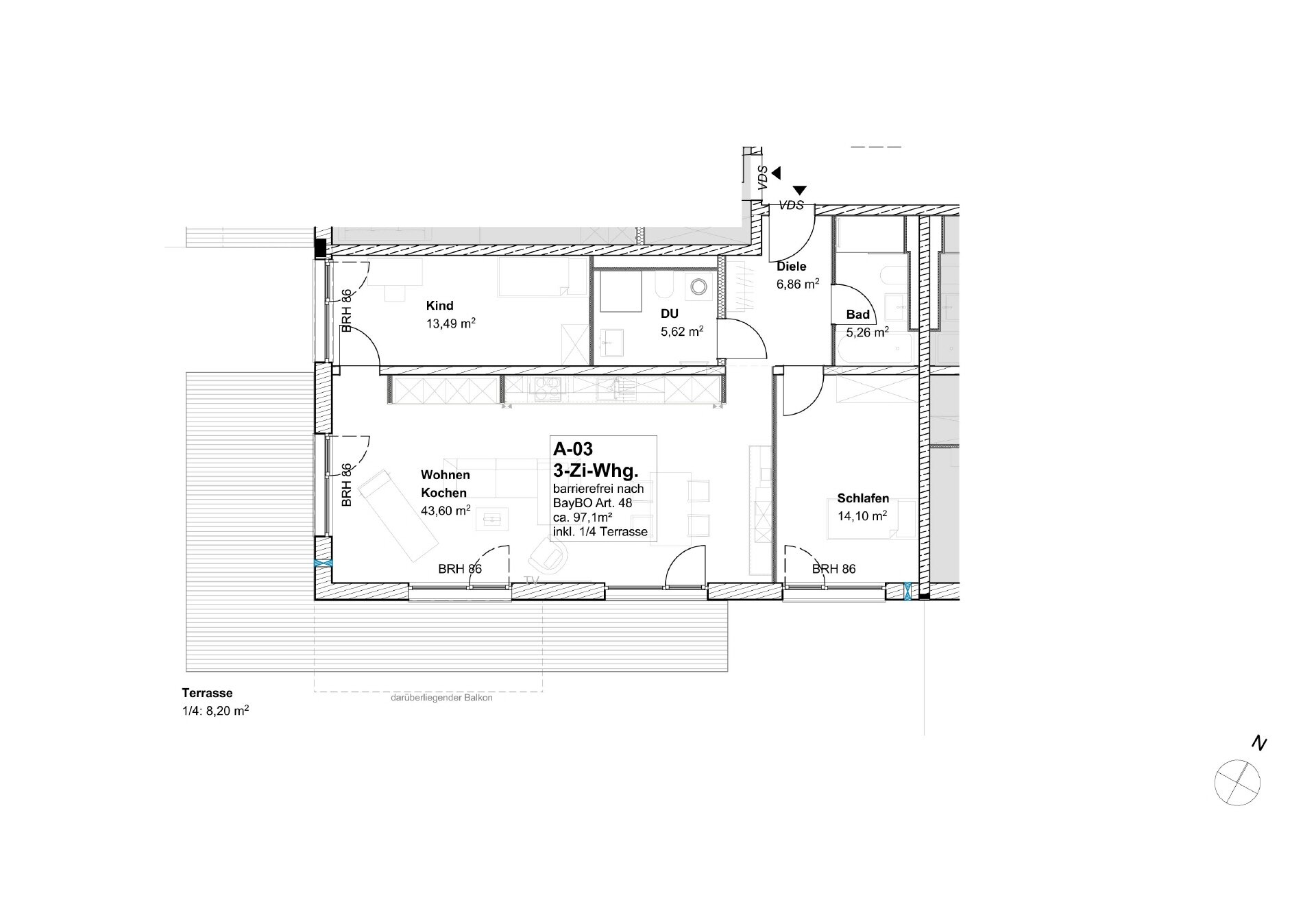 Wohnung zur Miete 1.990 € 3 Zimmer 97,1 m²<br/>Wohnfläche Germering Germering 82110