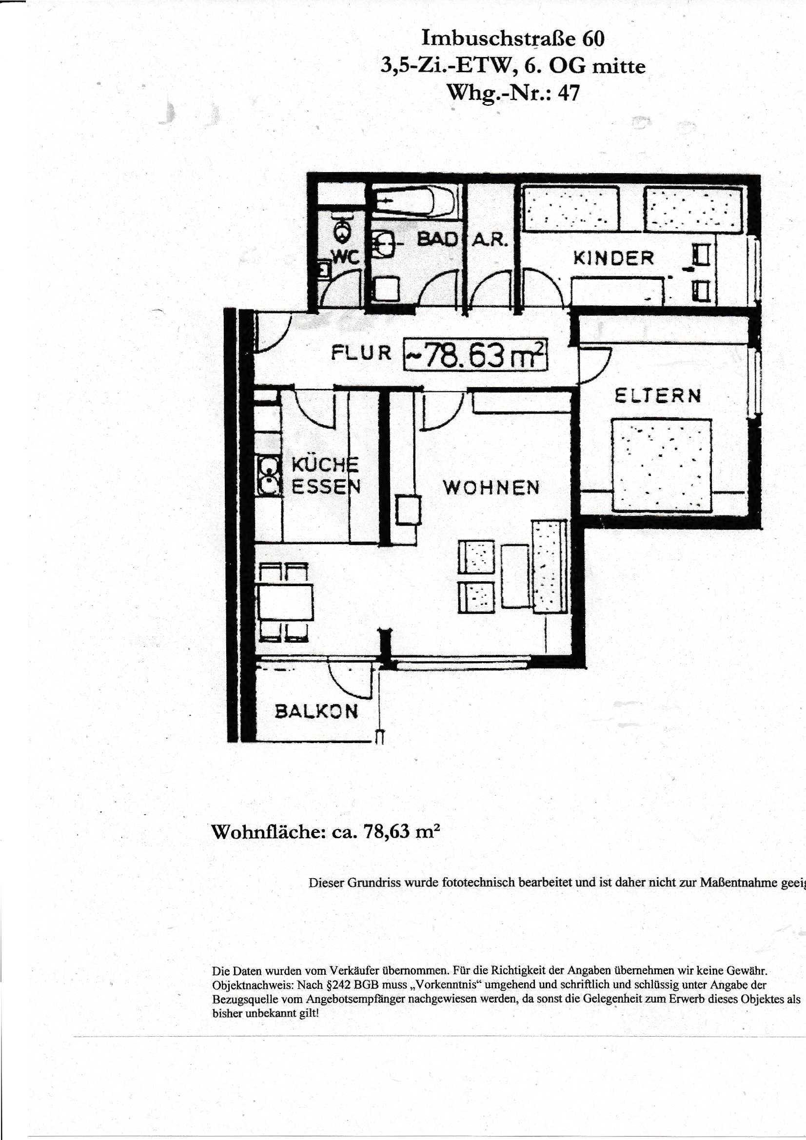 Wohnung zum Kauf als Kapitalanlage geeignet 195.000 € 3,5 Zimmer 79 m²<br/>Wohnfläche Langwasser - Südost Nürnberg 90473