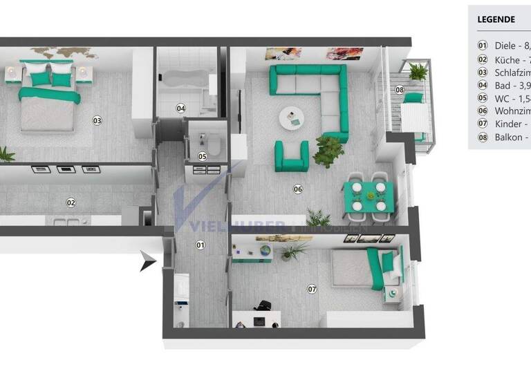 Wohnung zum Kauf 320.000 € 3 Zimmer 78,5 m² 1. Geschoss Fürstenfeldbruck 82256