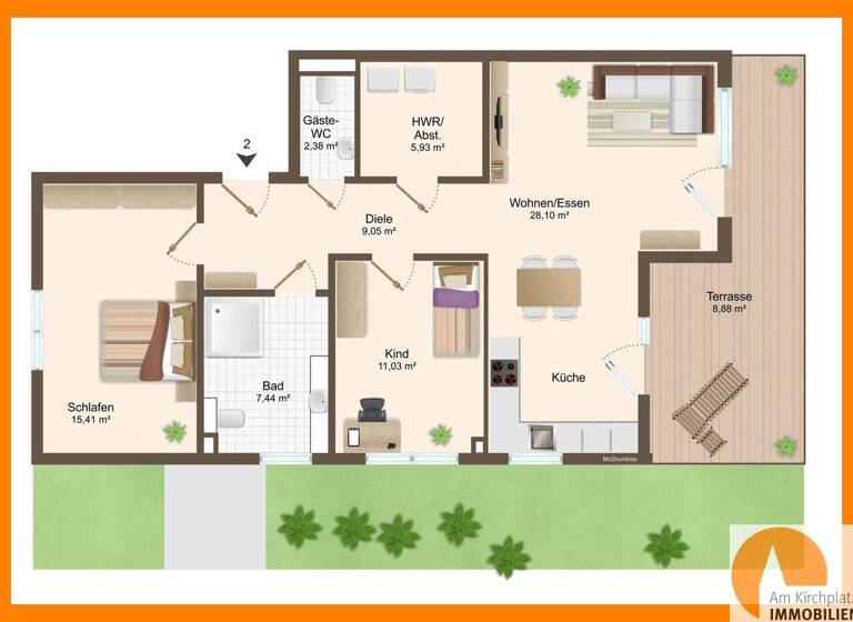 Wohnung zum Kauf provisionsfrei 384.900 € 3 Zimmer 88 m² EG Berliner Str. 11a Halle Halle (Westfalen) 33790