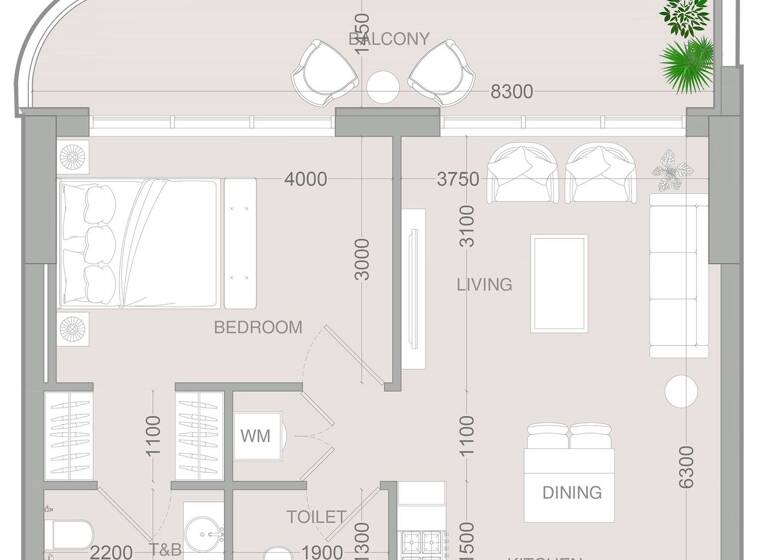 Wohnung zum Kauf provisionsfrei 293.226 € 2 Zimmer 66,9 m² Dubai 00000
