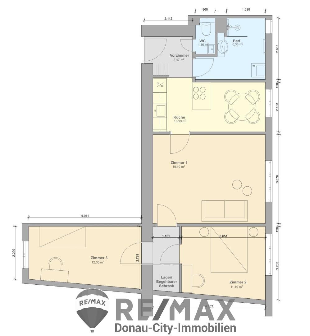 Wohnung zur Miete 1.409 € 3 Zimmer 70 m²<br/>Wohnfläche 1.<br/>Geschoss 07.02.2025<br/>Verfügbarkeit Wien 1080