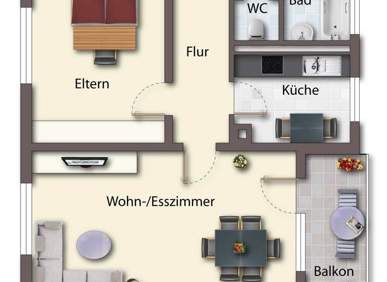 Wohnung zum Kauf 159.000 € 2,5 Zimmer 66 m²<br/>Wohnfläche Herbertingen Herbertingen 88518