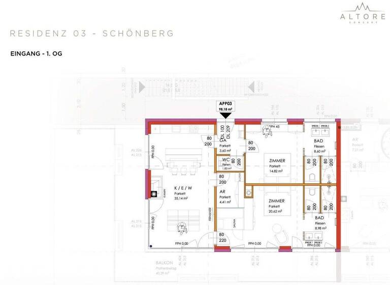 Wohnung zum Kauf 1.425.000 € 3 Zimmer 98,2 m² 1. Geschoss Maria Alm 5761