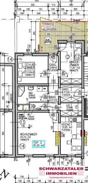 Wohnung zur Miete 811 € 3 Zimmer 86,4 m²<br/>Wohnfläche 1.<br/>Geschoss Wiener Neustadt 2700