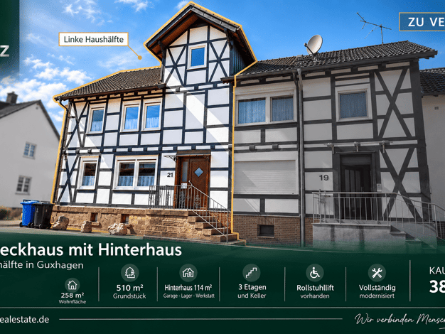 Reihenmittelhaus zum Kauf 389.000 € 6 Zimmer 258,6 m² 510 m² Grundstück Breitenau Guxhagen 34302