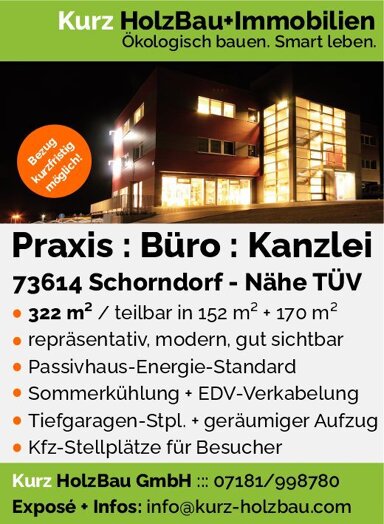 Praxis zum Kauf 8 Zimmer 322 m² Bürofläche Hegelstrasse 48 Schorndorf - Innenstadt Schorndorf 73614