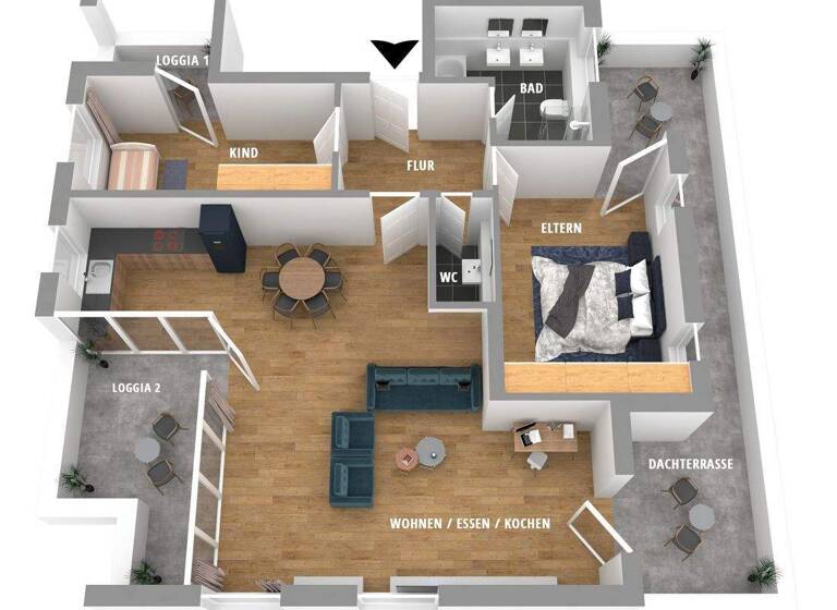 Terrassenwohnung zum Kauf 650.000 € 4 Zimmer 121 m² 5. Geschoss Erich-Ollenhauer-Straße 41 Dachau 85221