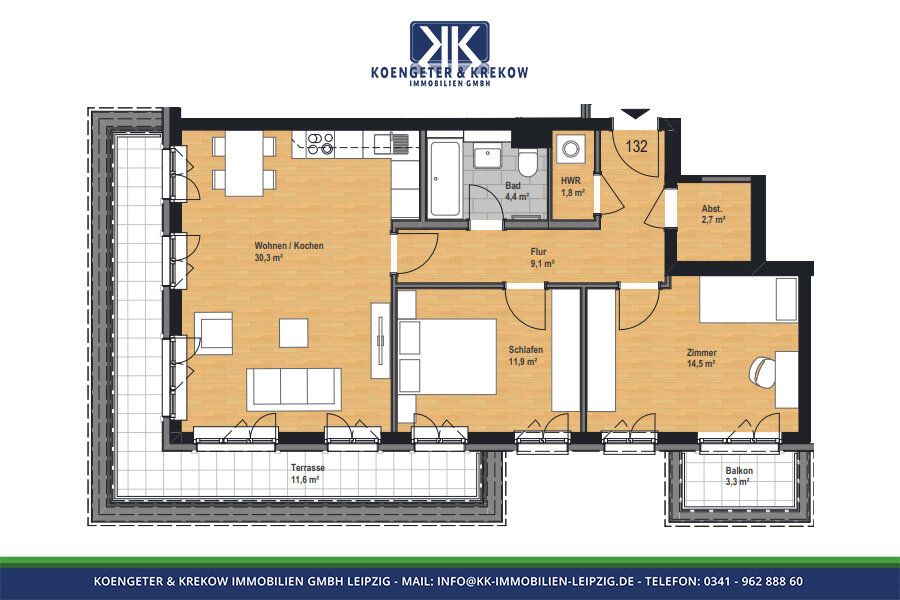 Wohnung zur Miete 1.255 € 3 Zimmer 89,6 m²<br/>Wohnfläche 7.<br/>Geschoss Prager Straße 109 Reudnitz-Thonberg Leipzig 04317