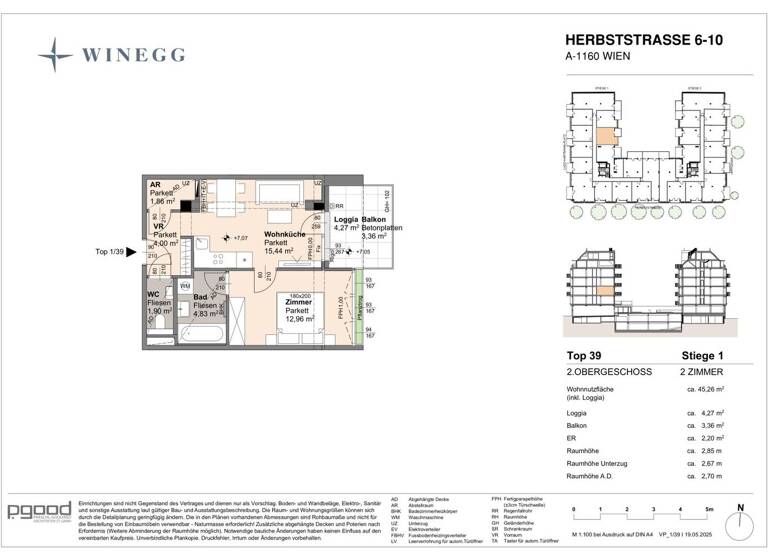Wohnung zum Kauf - Erstbezug 311.700 € 2 Zimmer 41 m² 2. Geschoss Herbststraße 6-10 Wien 1160