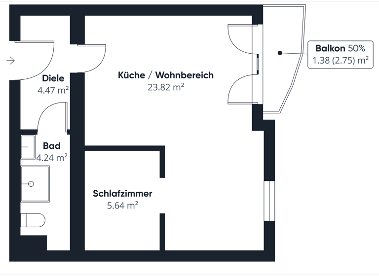 Wohnung zum Kauf 120.000 € 1,5 Zimmer 40 m² 3. Geschoss Trier-West-Pallien Trier 54294