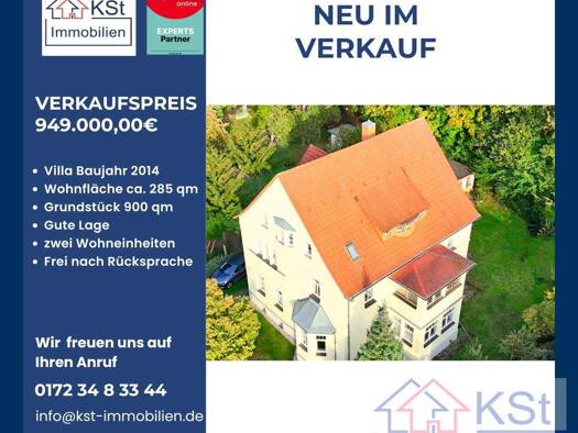 Villa zum Kauf 949.000 € 12 Zimmer 340 m² 900 m² Grundstück Markkleeberg 04416