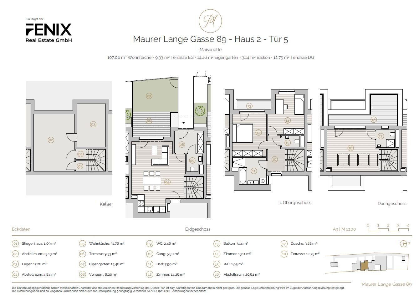 Reihenmittelhaus zum Kauf 1.087.000 € 4 Zimmer 107,1 m²<br/>Wohnfläche Wien 1230