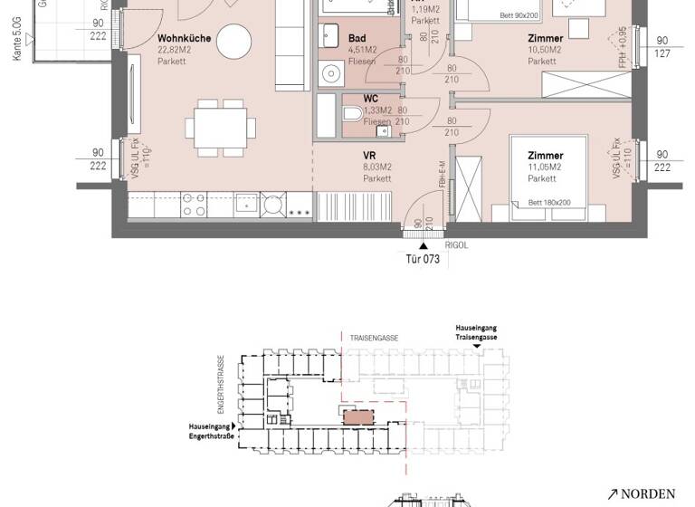 Wohnung zum Kauf - Erstbezug 457.700 € 3 Zimmer 59,4 m² 4. Geschoss frei ab 30.06.2028 Engerthstraße 111 Wien 1200