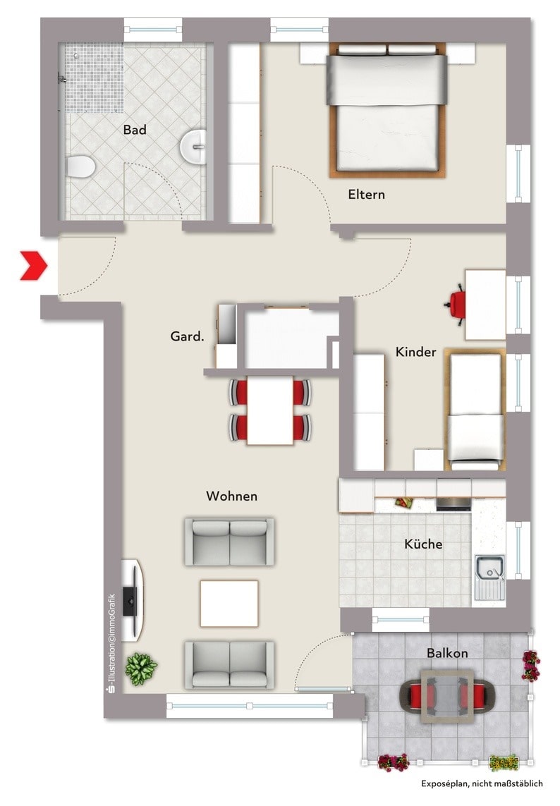 Wohnung zur Miete 920 € 3 Zimmer 77,4 m²<br/>Wohnfläche 1.<br/>Geschoss 01.03.2025<br/>Verfügbarkeit Weiltingen Weiltingen 91744