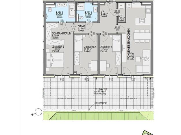 Wohnung zum Kauf 670.500 € 4 Zimmer 96 m² Geidorf Waltendorf 8010