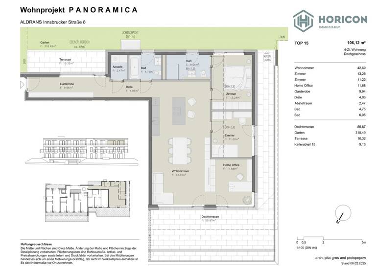 Wohnung zum Kauf provisionsfrei 1.095.000 € 4 Zimmer 129,7 m² 2. Geschoss Aldrans 6071