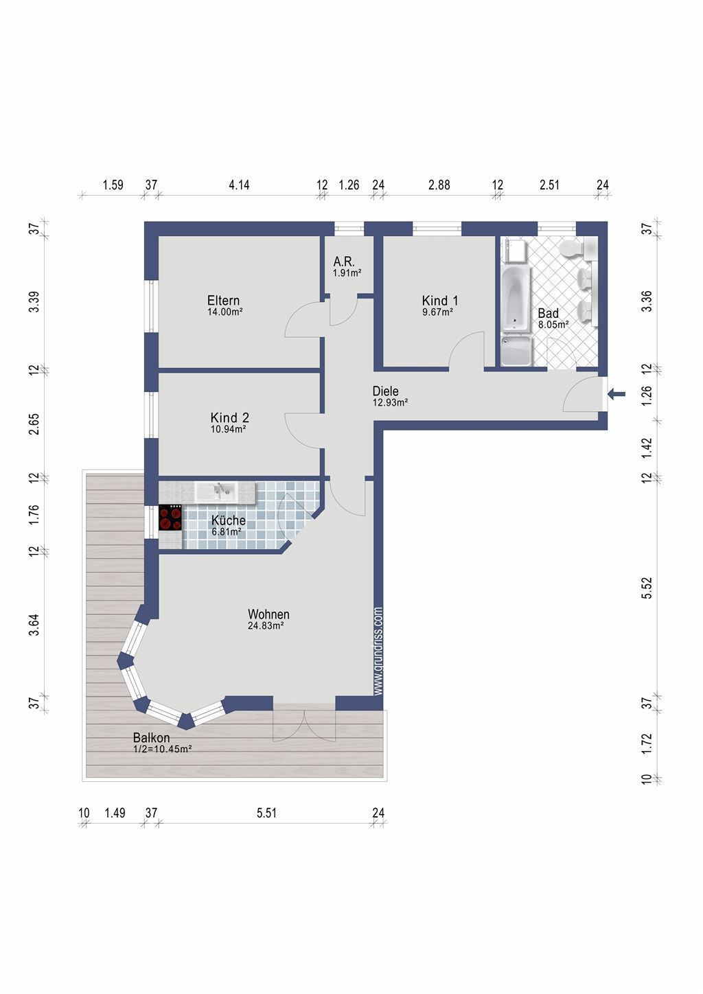 Wohnung zum Kauf 419.000 € 4 Zimmer 99 m²<br/>Wohnfläche ab sofort<br/>Verfügbarkeit Vogtareuth 83569