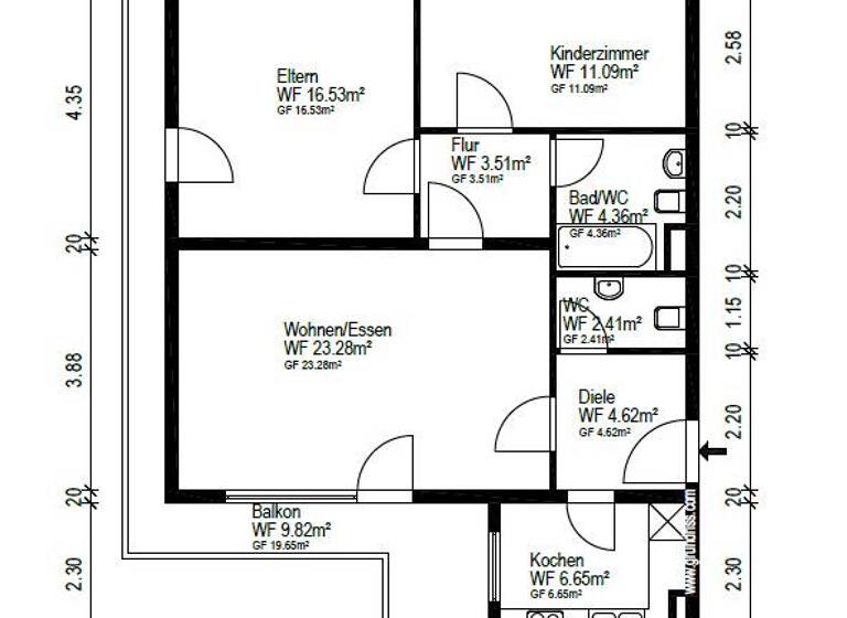 Wohnung zum Kauf 470.000 € 3 Zimmer 82,3 m² Freising 85354