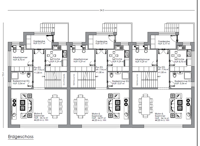 Reihenmittelhaus zum Kauf - Erstbezug provisionsfrei 495.000 € 5 Zimmer 141,4 m² 191 m² Grundstück Otto-Nuschke-Straße 18 Brusendorf Mittenwalde 15749