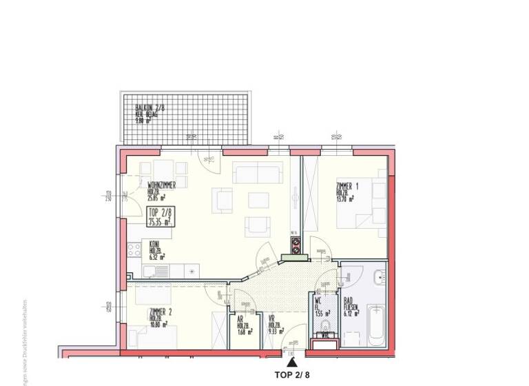 Wohnung zur Miete 709 € 3 Zimmer 75,4 m² 1. Geschoss Stössing 3073