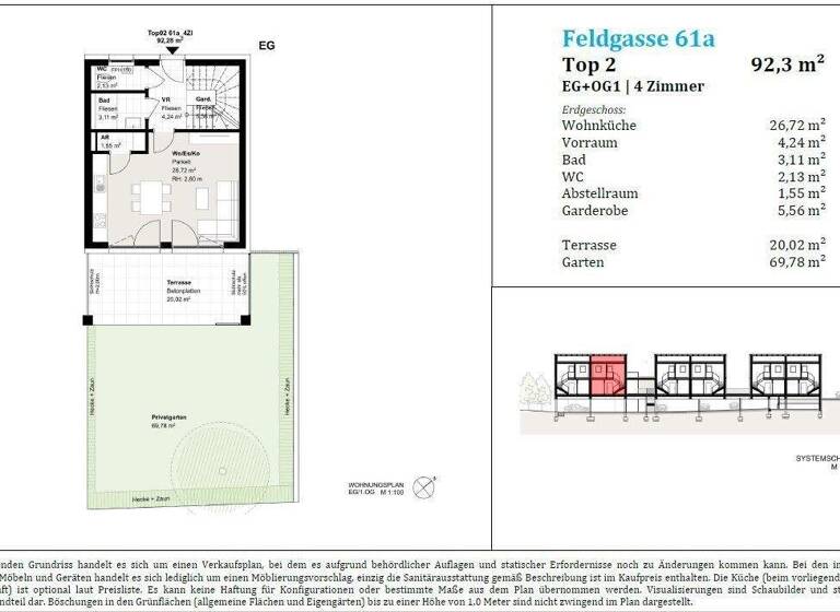 Wohnung zum Kauf provisionsfrei 455.000 € 4 Zimmer 92,3 m² EG Feldgasse Gleisdorf 8200