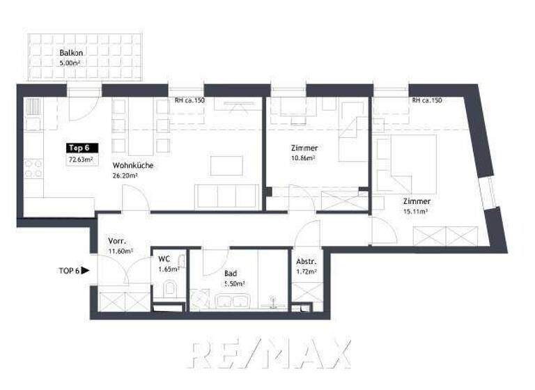 Wohnung zum Kauf 320.000 € 3 Zimmer 73 m² 1. Geschoss Wiener Neustadt 2700