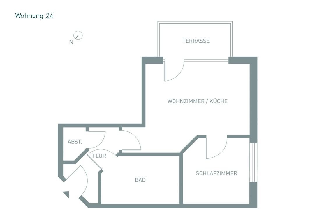 Terrassenwohnung zum Kauf provisionsfrei als Kapitalanlage geeignet 140.000 € 2 Zimmer 42,3 m²<br/>Wohnfläche Salztorscontrescarpe 11 Übriges Stade Stade 21680