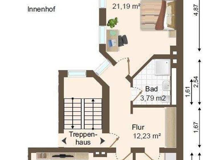 Wohnung zur Miete 552 € 2 Zimmer 71,2 m² Buckau Magdeburg / Buckau 39104