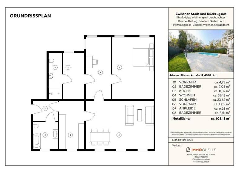 Wohnung zum Kauf 335.000 € 3 Zimmer 108,2 m² Waldegg Linz 4020