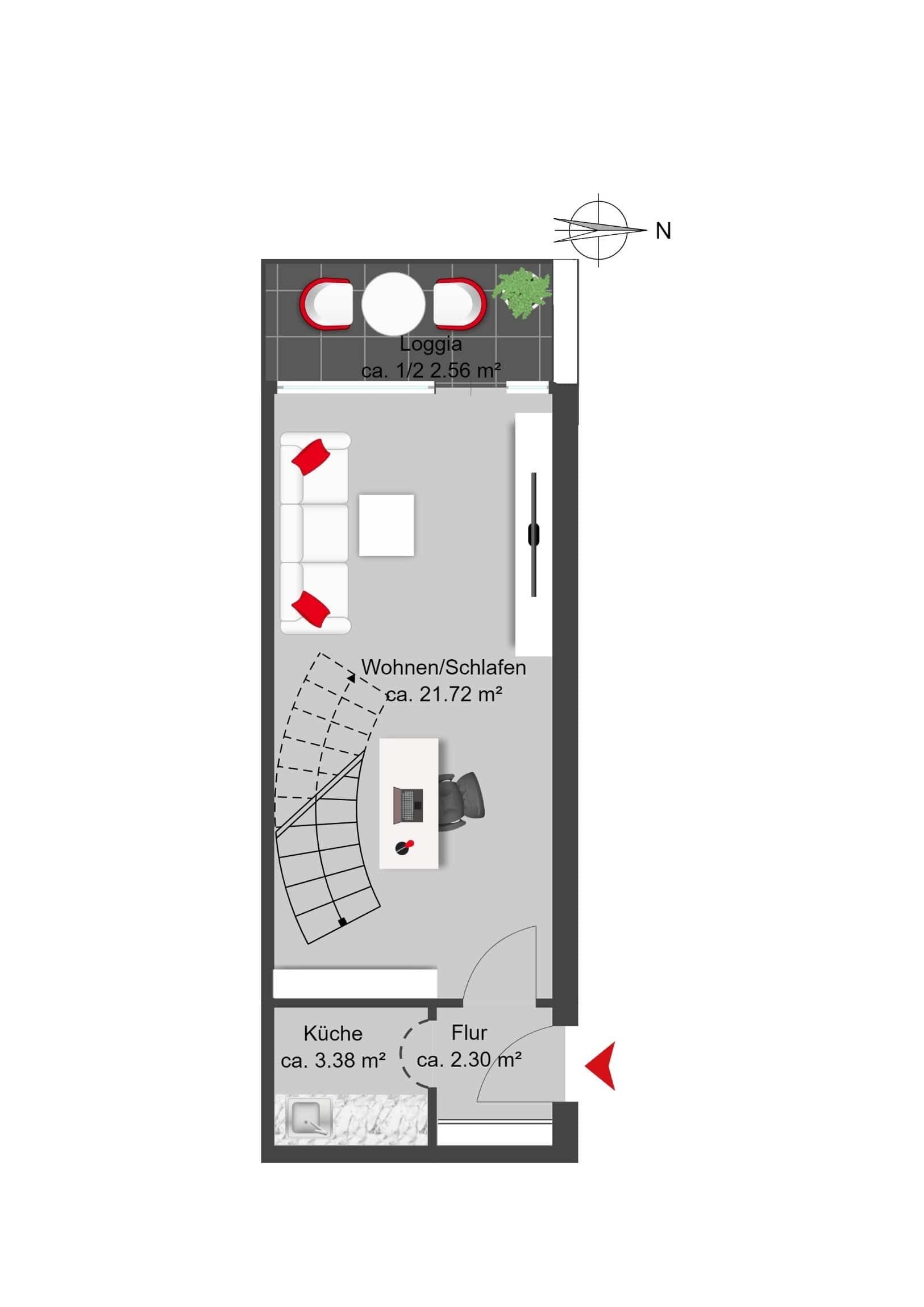 Wohnung zum Kauf 349.000 € 1,5 Zimmer 43,6 m²<br/>Wohnfläche Am Hart München 80937