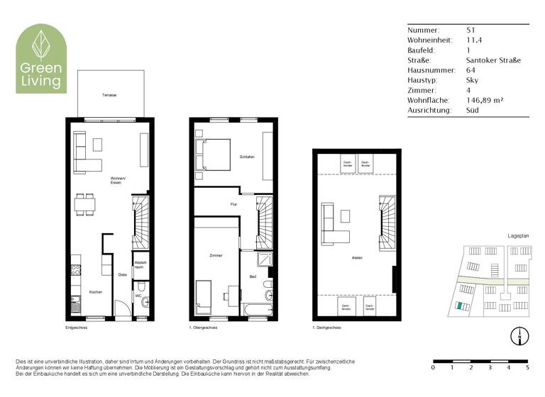 Reihenmittelhaus zur Miete 1.590 € 4 Zimmer 146,9 m²<br/>Wohnfläche 152,9 m²<br/>Grundstück Santoker Straße 64 Rüdersdorf Rüdersdorf 15562