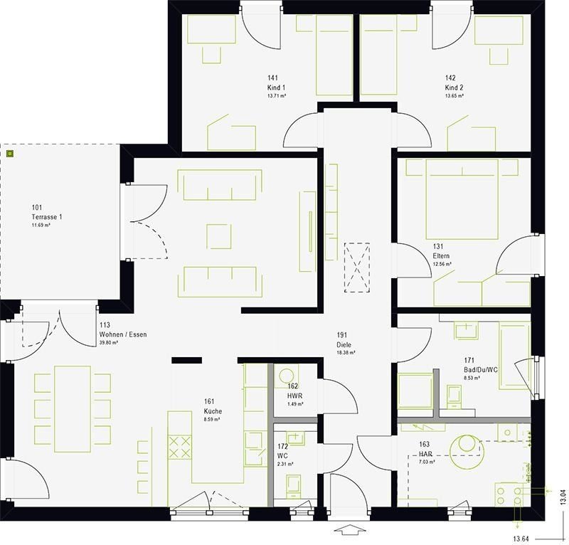 Bungalow zum Kauf provisionsfrei 413.954 € 5 Zimmer 137 m²<br/>Wohnfläche 571 m²<br/>Grundstück Rietheim Rietheim-Weilheim 78604