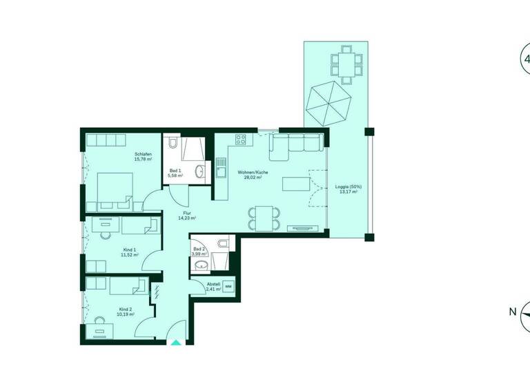 Wohnung zum Kauf - Erstbezug provisionsfrei 749.900 € 4 Zimmer 105 m² 4. Geschoss frei ab 01.04.2028 Fuchshofstraße 52 Ost Ludwigsburg 71638