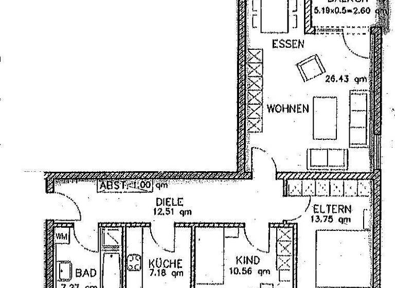 Wohnung zum Kauf 125.000 € 3 Zimmer 78,9 m² 1. Geschoss Freiberg 09599