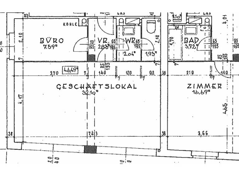 Büro zur Miete 2 Zimmer 46,5 m² Bürofläche Wien 1120