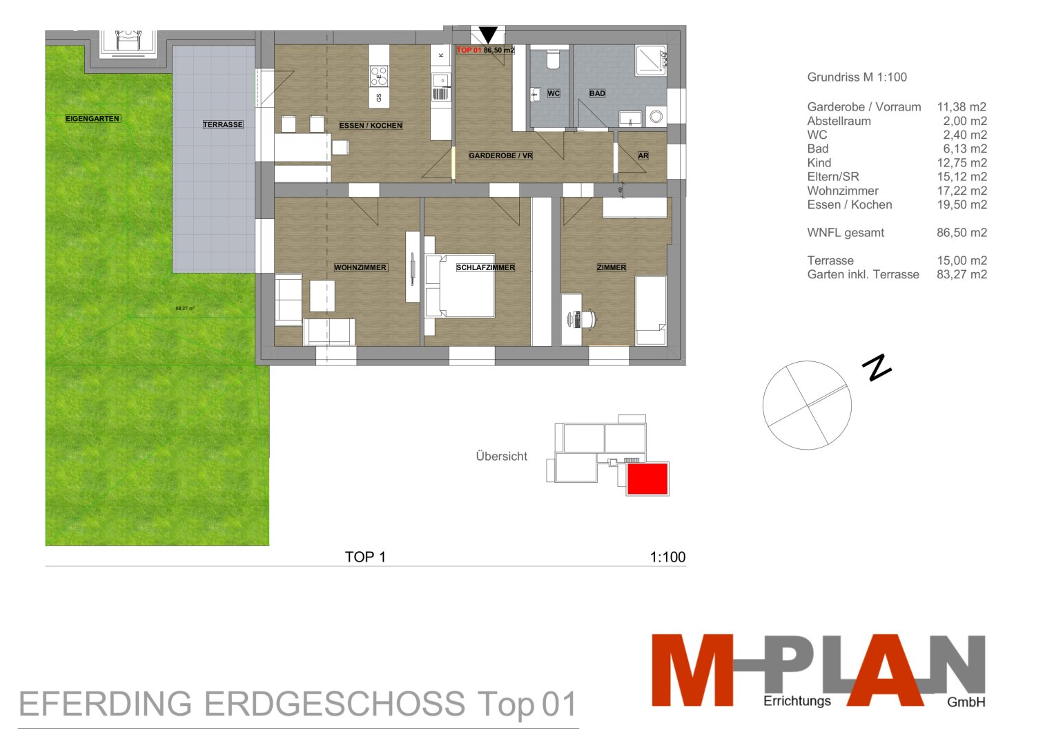 Wohnung zur Miete 896 € 3 Zimmer 86,5 m²<br/>Wohnfläche EG<br/>Geschoss Brandstätter Straße 3 Eferding 4070