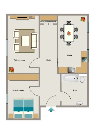 Wohnung zur Miete 396 € 2,5 Zimmer 51,4 m²<br/>Wohnfläche 2.<br/>Geschoss 01.12.2024<br/>Verfügbarkeit Essener Straße 64 Stadtmitte - Süd-West Bottrop 46236