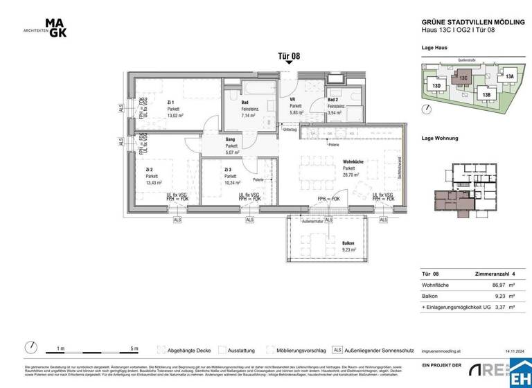Wohnung zum Kauf - Erstbezug 569.600 € 4 Zimmer 87 m² 2. Geschoss Quellenstraße Mödling 2340