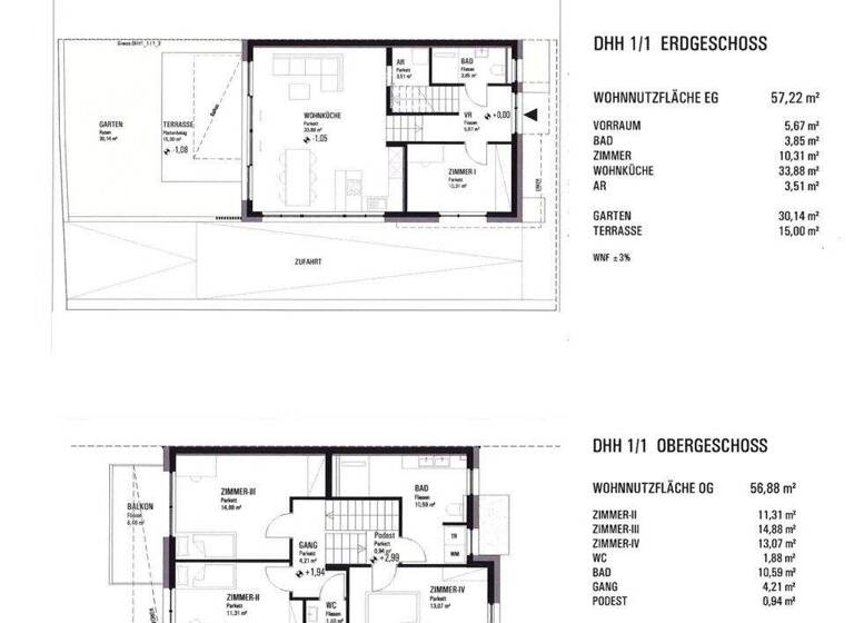 Doppelhaushälfte zum Kauf - Erstbezug 579.000 € 5 Zimmer 113,4 m² Großhöflein 7051