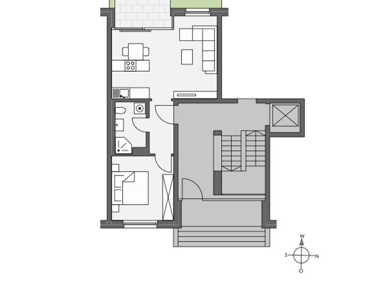Wohnung zur Miete 700 € 2 Zimmer 46,5 m²<br/>Wohnfläche Obere Liebenau 6 West Landshut 84034