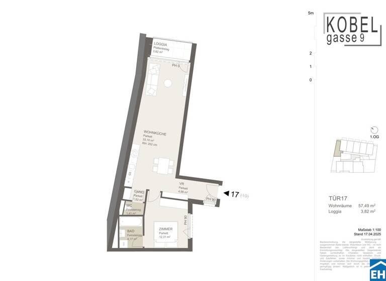 Wohnung zur Miete - Erstbezug 903 € 2 Zimmer 57,5 m² 1. Geschoss frei ab sofort Kobelgasse Wien 1110