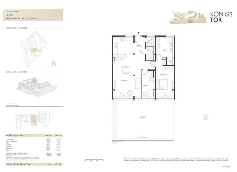 Penthouse zur Miete 2.155 € 2,5 Zimmer 134,8 m² 10. Geschoss frei ab 01.05.2026 Dr.-Gessler-Straße 2 Großprüfening-Dechbetten-Königswiesen Regensburg 93051