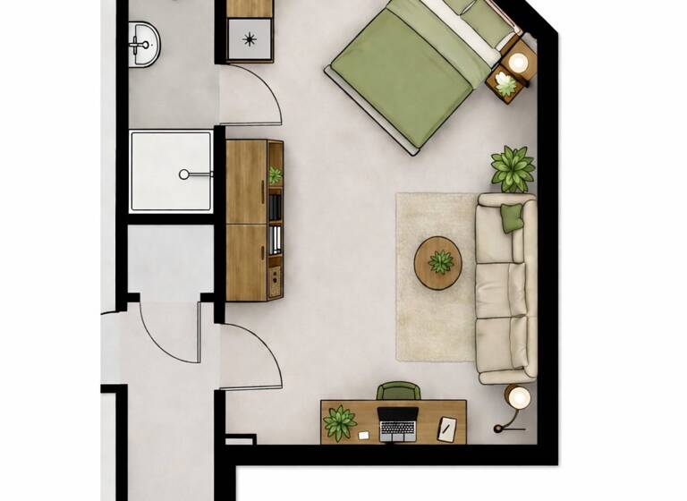 Wohnung zur Miete 415 € 1 Zimmer 28 m² Geschoss -1/4 frei ab 01.07.2026 Ober-Roden Rödermark 63322