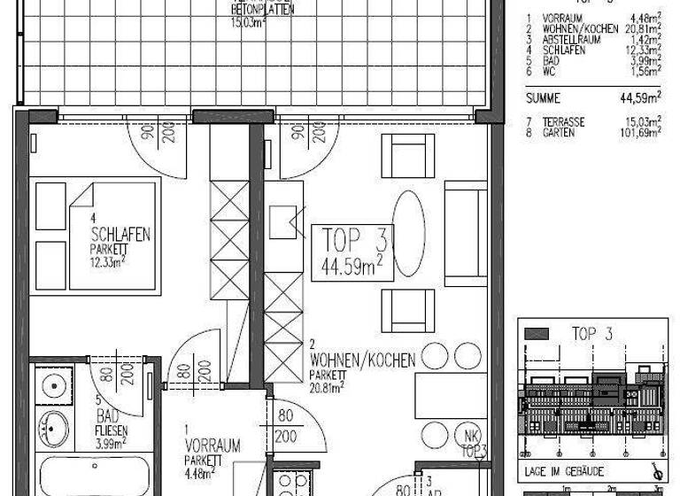 Wohnung zur Miete 899 € 2 Zimmer 45 m² 1. Geschoss Antonigasse 22-24 Wien 1180