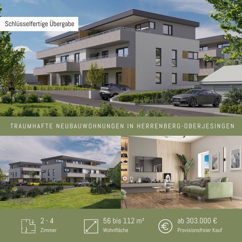 Penthouse zum Kauf provisionsfrei 667.000 € 4 Zimmer 112 m² 2. Geschoss Oderstraße 4 Oberjesingen Herrenberg 71083
