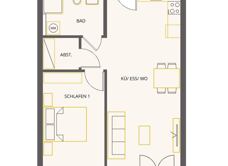 Wohnung zum Kauf 293.000 € 2 Zimmer 58,5 m²<br/>Wohnfläche 31.05.2025<br/>Verfügbarkeit Kirchheim am Neckar 74366